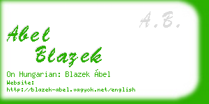 abel blazek business card
